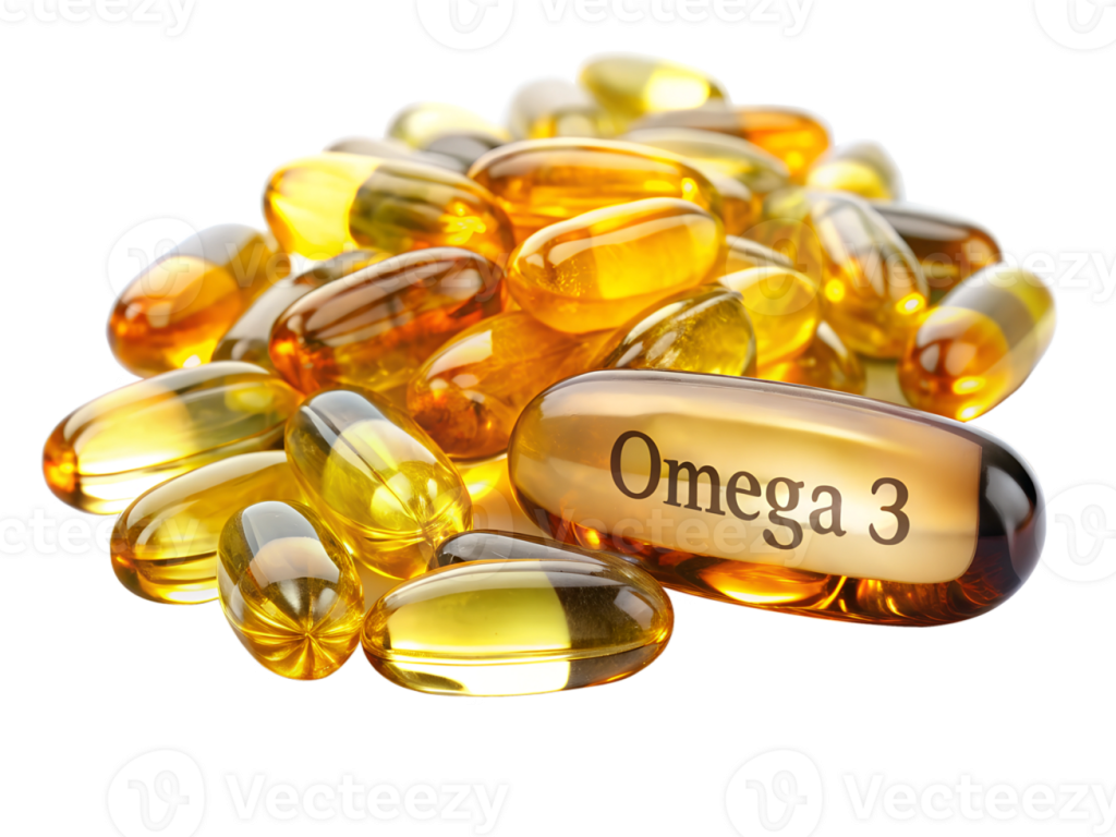 omega 3 supplements on white background png